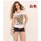 Summer wear new Europe and the butterfly printing joker half sleeve cultivate one's morality short sleeve T-shirt female
