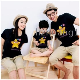 With the summer house han edition with parents with  than with the mother and color T-shirt South Korea short sleeve