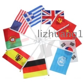 The countries all over the world with little flag custom hand may make to order the company  BiaoZhiQi flag customized flags
