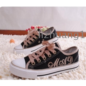 Canvas shoes han edition OL low-heeled shoes with flat shoes new embroidery OL recreational canvas shoes female white
