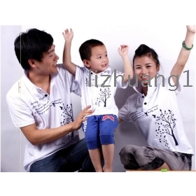 New parents with short sleeve with summer house lapel T-shirt family tree pack to pack the mother and the post