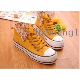 New canvas shoes female han edition tide of female students shoes help with baba shoe large base spell color cloth shoes are girls        