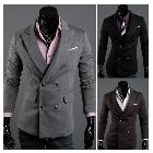 2013 spring and autumn casual outerwear fashion double breasted slim blazer ash full coffee m 