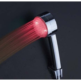  Free shipping/shower /temperature sensitive water flow power three colors flash led shower /LED Shower no need battery --1 