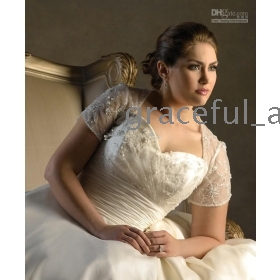 VOGUE FASHION  Plus Size Sweetheart Ruched Organza Bow Fall  Wedding Dresses