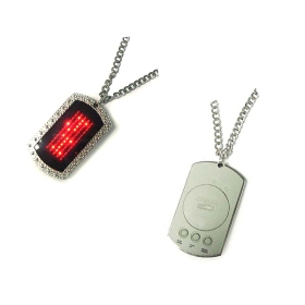 5 × 13 Dots Red Programmable Scrolling LED Badge Necklace