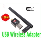 Mini 150M USB WiFi Adapter Wireless Network Card 802.11 n/g/b LAN Adapter with Antenna,Free Shipping+Drop Shipping