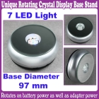 Unique Rotating Crystal Display Base Stand 7 LED Light_Free Shipping