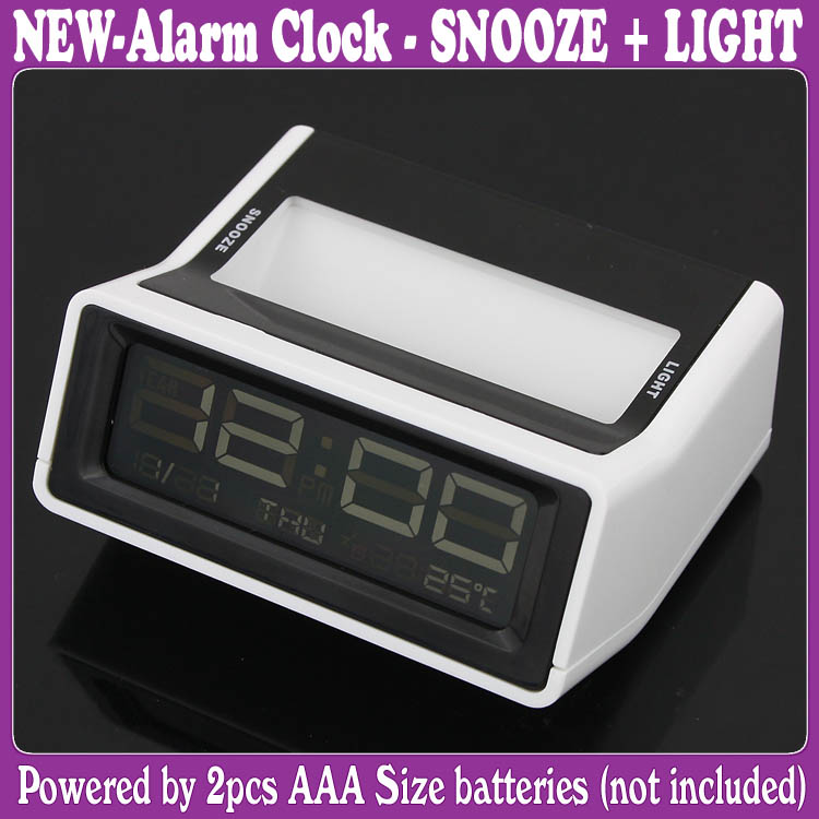 Snooze Light LCD Digital Alarm Clock Year Date Wholesale Snooze/Light