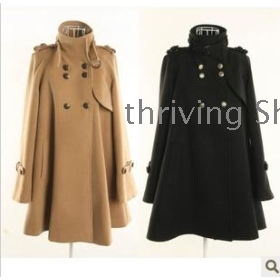  free shipping            Autumn outfit new dress thick coat lapel woollen qiu dong wool 