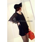 free shipping Dew shoulder joining together chiffon dress n1
