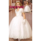 077 Free shipping!Fashion 2013  cute  sell  white  Flower Girls Dresses/dancing party/ wedding/ Evening dress ( Custom-mad 2-16 years old