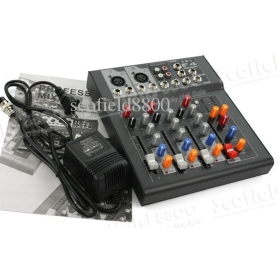 Wholesale - Latest 4  Mixing Console F4 Mixer Console DJ Karaoke Music Power Mixer for Stage Home Karaoke