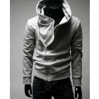  2012 new winter jacket Men oblique zipper hooded sweater Korean Slim Men's gray hoody sweater