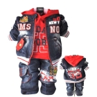 Wholesale Fashion Suit set boys Cotton hooded sweater set Three-Piece Coat + Pants 4set/lot  kids clothing