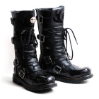 Free shipping fashion  Korean  Heavy-bottomed the British style flame totem boots male boots knee leather boots