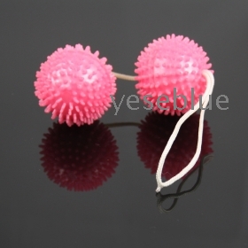 3x   Pink Vagina Dumbbell Dual balls massager with stab, tighten vagina smartball double exerciser sex toy 