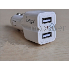 Free Shipping  Fashion Double Dual USB Port Car Charger Adapter Car Power Charger for iS 
