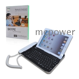 New 5pcs Portable Wireless  Keyboard with Telephone Handset Aluminum Case for 