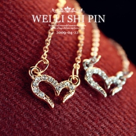 Free Shipping Fashion jewelry Fashion jewelry diamond Wishing love necklace Mischa Barton favorite subclavian chain [D332]