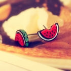 Free Shipping Fashion Fresh sweet cartoon watermelon earrings ear jewelry wholesale [B137]