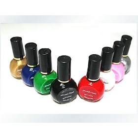  Professional Nail Art Polish Use For DIY Printing Use With Stamp Plate Multi-Color 10ml 8 Colors