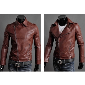 2012 new Korean men's motorcycle Slim men s leather jacket