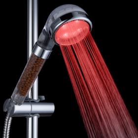 LED anion round hand-held shower temperature change color LED shower head showerhead 8008-A22
