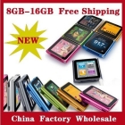 Ex-factory price sales promotion wholesale 6th MP4 Player 8G mp3 player clip ebook photo RM radio record movie 1.5inch music player Hot selling #n-56131