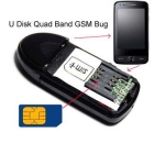Free shipping  U Disk Mini Quad band GSM SIM Card Audio Voice Activated Device Spy Ear Bug 