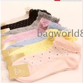 South Korea lovely  wave dot dot summer female sox cotton MoChuan sock 
