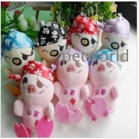 Plush toys fortress fortress chicken pig figures  cartoon bouquet materials fair young couple pigs doll 
