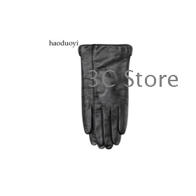  2012  winter 100% sheepskin points refers to the black leather gloves brown 3 code full cloth lining FREE SHIPPING