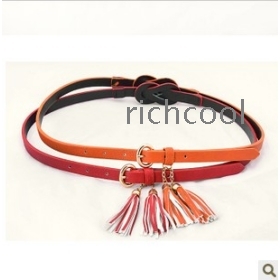 The new fashion tassel fine money lady's belt tide decoration lady small belt needle button 