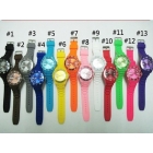 10 pcs/Lot 2012  new designer promotional item of colored silicon band, colored face wrist watch, Best jelly watch suit for any occasion:Party,School,Gift,Work