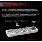2012 New hot!!! RC12 2-IN-1 Smart Wireless 2.4GHz Air Mouse + Touchpad Handheld Keyboard Combo 2.4G Mini Wireless Air Fly Mouse Keyboard Touchpad for PC ANDROID OS TV Box Smart TV Notebook 