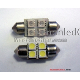 100X 31mm 5050 4 LED Bulbs led Light Festoon Dome Bulb Lamp Car LED 4 SMD Bulbs auto Interior Lighting