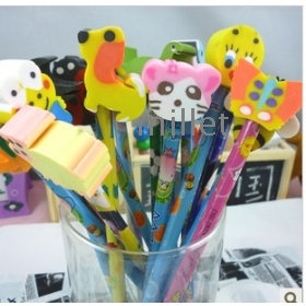 The South Korea, Japan and South Korea students  stationery prize/cute cartoon animals with rubber pencil wholesale and g 