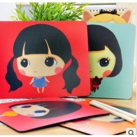 Cute girl mouse pad mouse mat cup mat 
