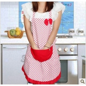 Fashion bowknot cute apron waterproof cartoon canvas apron  apron 110 g 