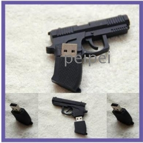 Wholesale - Popular  Gun Shaped 64GB USB 2.0 Flash Memory Pen Drive Stick Drives Sticks Pendrives   R