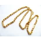 "Yuxi Jewelry" solid  14K Yellow Gold necklace chain /Beads & Tube chain 19.89g