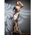 Free shipping!one-shoulder satin lace appliques asymmentric satin custom-made evening dress fashion 2013