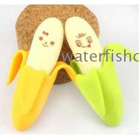  30 pairs/lot Korea stationery lovely smile Mini simulation peeling banana two colors banana eraser Simulated banana eraser free shipping Office & School Supplies
