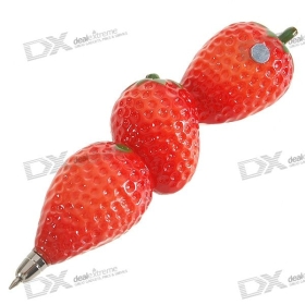 Strawberries Shared Ball Pen with Magnetic Fridge Hanger - Blue Ink SKU:18796
