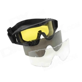 Stylish Outdoor Riding Eye Protection Glasses Goggle - Black + Yellow SKU:154445