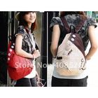2014 Fashion Lady Backpack, Dot Academy Shoulders Canva Backpack,Red,Khaki ,Free shipping5121