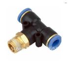 10pcs 8mm-1/4 Threaded Male Tee Pneumatic Connector