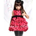T043 Retail Promotion new summer girl dresses kids dress girl red and pink girl's dress dot