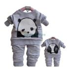 T112 Free Shipping Cute Cartoon Panda Clothes Children Pants 2pcs/1set(underclothes+pants) grey/red/yellow to choose
